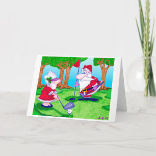 Golfing Claus Feestdagen Kaart