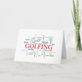 Golfing Coach Birthday in Words Kaart (Voorkant)
