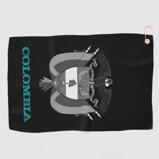 Golfing Colombia en Colombiaanse wapenschild/vlag Golfhanddoek (Horizontaal)