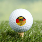 Golfing Duitsland & Monogram, Duitse vlag /golden Golfballen (Insitu Shirt)