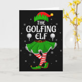 Golfing Elf Christmas Family Girls Women Elf Squad Kaart (Gele Bloem)