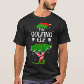 Golfing Elf Christmas Family Girls Women Elf Squad T-shirt (Voorkant)