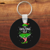 Golfing Elf Christmas Girls Women Elf Squad Xmas F Sleutelhanger (Voorkant)
