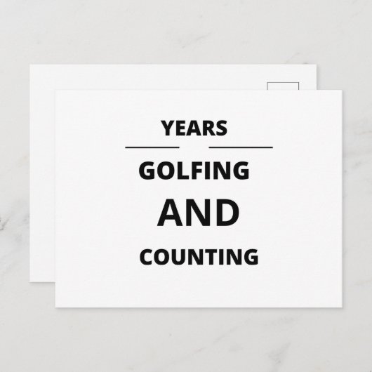 GOLFING EN BOEKHOUDING VAN JAAR BRIEFKAART (Voorkant / Achterkant)