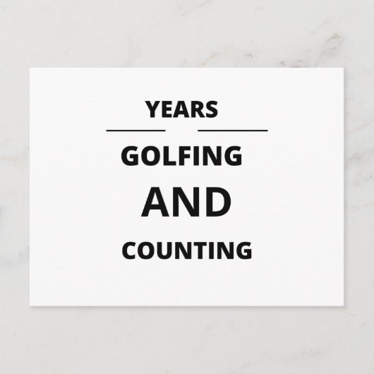 GOLFING EN BOEKHOUDING VAN JAAR BRIEFKAART (Voorkant)