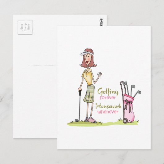 Golfing Forever Briefkaart (Voorkant / Achterkant)