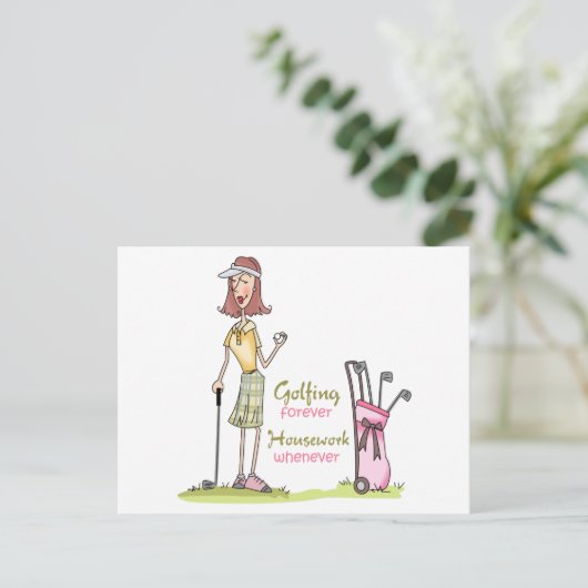 Golfing Forever Briefkaart (Staand voorkant)