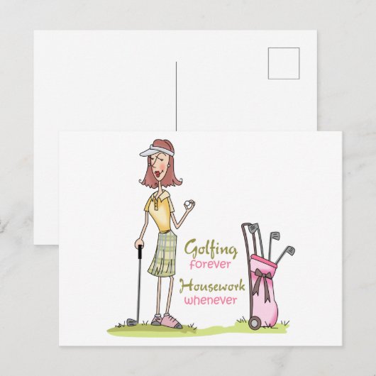 Golfing Forever Briefkaart (Voorkant / Achterkant)