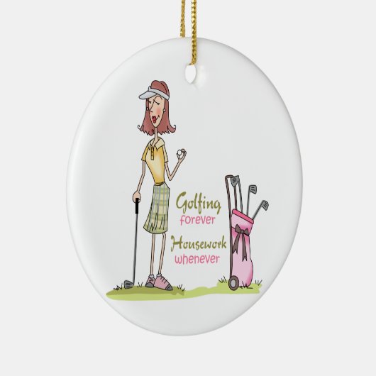Golfing Forever Keramisch Ornament (Rechts)