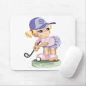 Golfing Girl Mousepad Muismat (Met muis)