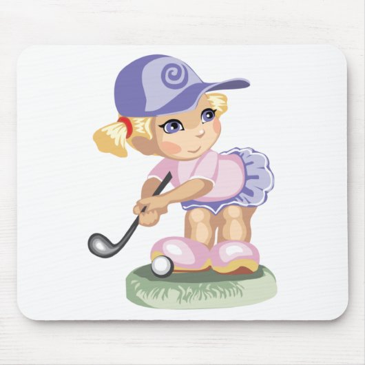 Golfing Girl Mousepad Muismat (Voorkant)