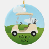 Golfing Golf Cart Ornament (Achterkant)