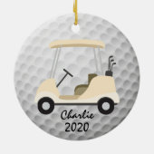 Golfing Golf Cart Ornament (Achterkant)