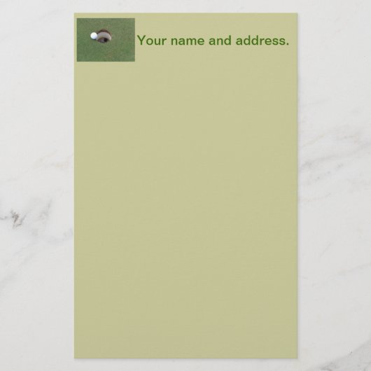 Golfing Golf Course Hole Briefpapier (Voorkant)