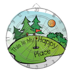 Golfing Golf Course Hole Happy Place Dartbord