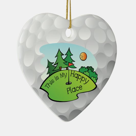 Golfing Golf Course Hole Happy Place Keramisch Ornament (Rechts)