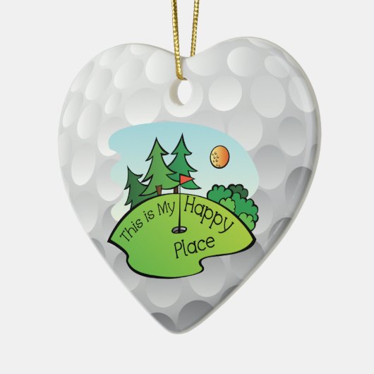 Golfing Golf Course Hole Happy Place Keramisch Ornament (Links)