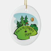 Golfing Golf Course Hole Happy Place Keramisch Ornament (Rechts)