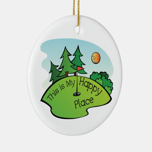 Golfing Golf Course Hole Happy Place Keramisch Ornament (Rechts)