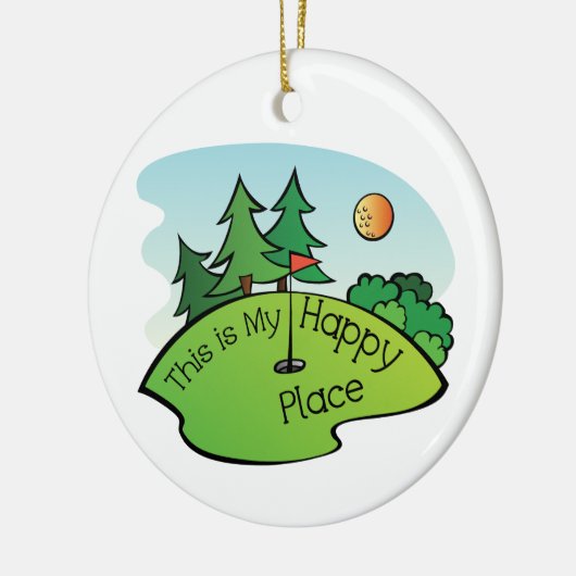 Golfing Golf Course Hole Happy Place Keramisch Ornament (Links)