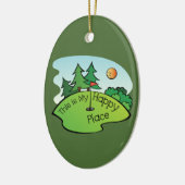 Golfing Golf Course Hole Happy Place Keramisch Ornament (Links)