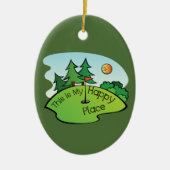 Golfing Golf Course Hole Happy Place Keramisch Ornament (Voorkant)
