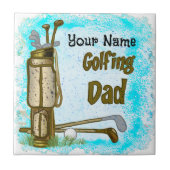 Golfing Golf Dad Tegeltje (Voorkant)