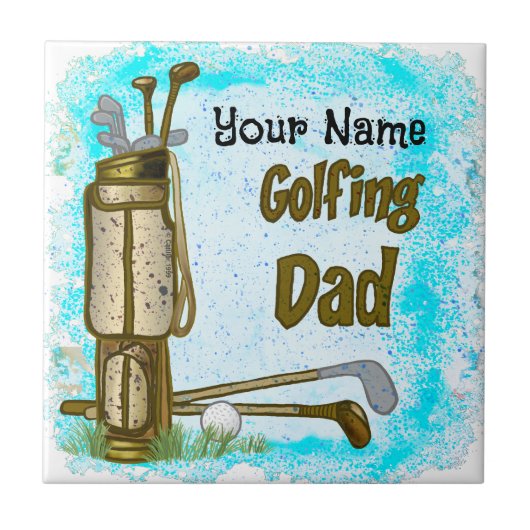 Golfing Golf Dad Tegeltje (Voorkant)
