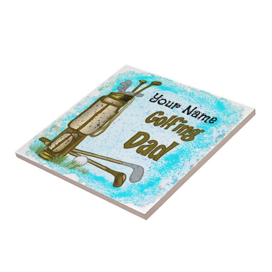 Golfing Golf Dad Tegeltje (Zijkant)