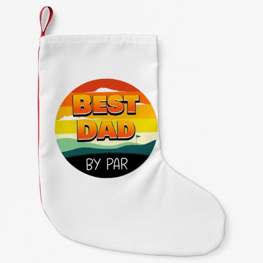 Golfing Golfer Beste vader van Par Kleine Kerstsok (Voorkant)