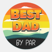 Golfing Golfer Beste vader van Par Ronde Sticker (Voorkant)