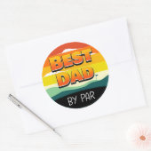 Golfing Golfer Beste vader van Par Ronde Sticker (Envelop)