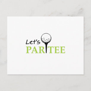 Golfing Golfer Let's Par Golf Funny Party Uitnodiging Briefkaart