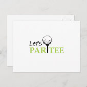 Golfing Golfer Let's Par Golf Funny Party Uitnodiging Briefkaart (Voorkant / Achterkant)