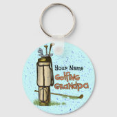 Golfing Grandpa Sleutelhanger (Voorkant)