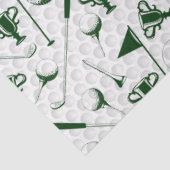 Golfing Green White Golf Ball Clubs Trophy Flag Ti Tissuepapier (Detail)