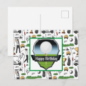 Golfing Happy Birthday Briefkaart (Voorkant / Achterkant)