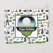 Golfing Happy Birthday Briefkaart (Voorkant)