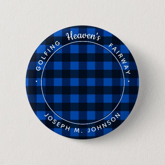 Golfing Heaven's Fairway Foto Golf Memorial Ronde Button 5,7 Cm (Voorkant)
