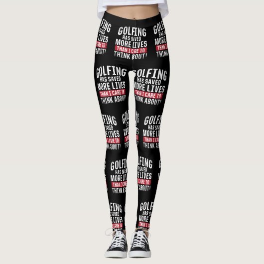 Golfing heeft meer levens gered dan ik graag zou d leggings (Voorkant)