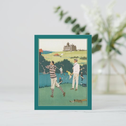 Golfing in de Club Briefkaart (Staand voorkant)
