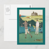 Golfing in de Club Briefkaart (Voorkant / Achterkant)