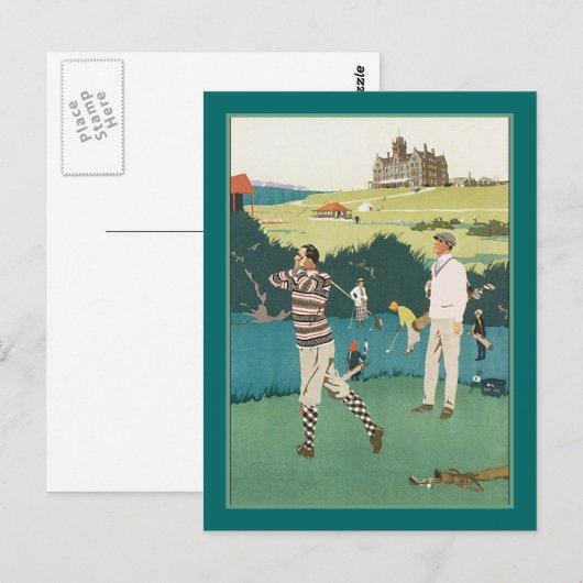 Golfing in de Club Briefkaart (Voorkant / Achterkant)