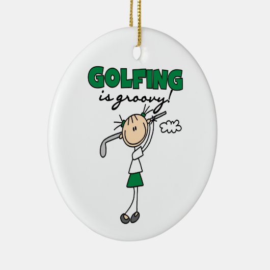 Golfing is Groovy Keramisch Ornament (Rechts)