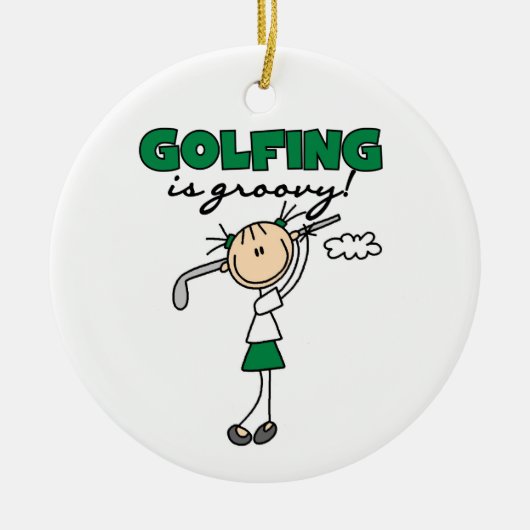 Golfing is Groovy Keramisch Ornament (Voorkant)