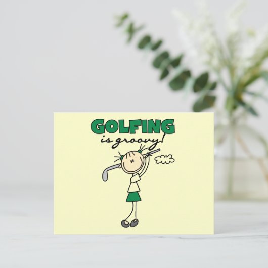 Golfing is Groovy Tshirts en Gifts Briefkaart (Staand voorkant)