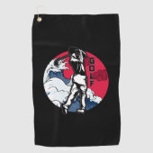 Golfing - Japanse Golfer Red Rising Sun Golfhanddoek (Voorkant)