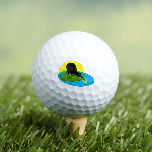 Golfing Kiwi Bird & New Zealand Sports Golfballen (Insitu Shirt)