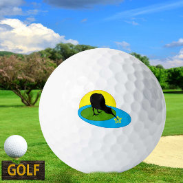 Golfing Kiwi Bird & New Zealand Sports Golfballen