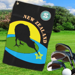 Golfing Kiwi Bird & New Zealand Sports Golfhanddoek